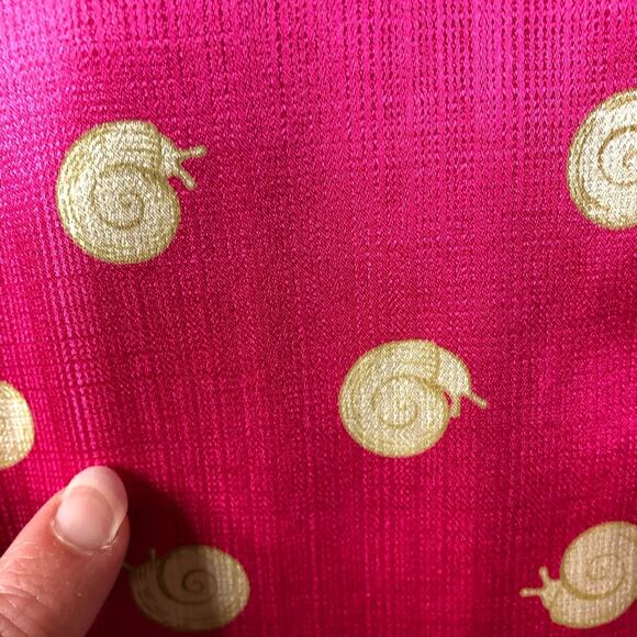 Anthropologie Postmark pink snail print split back silk top size 4 - Picture 12 of 13